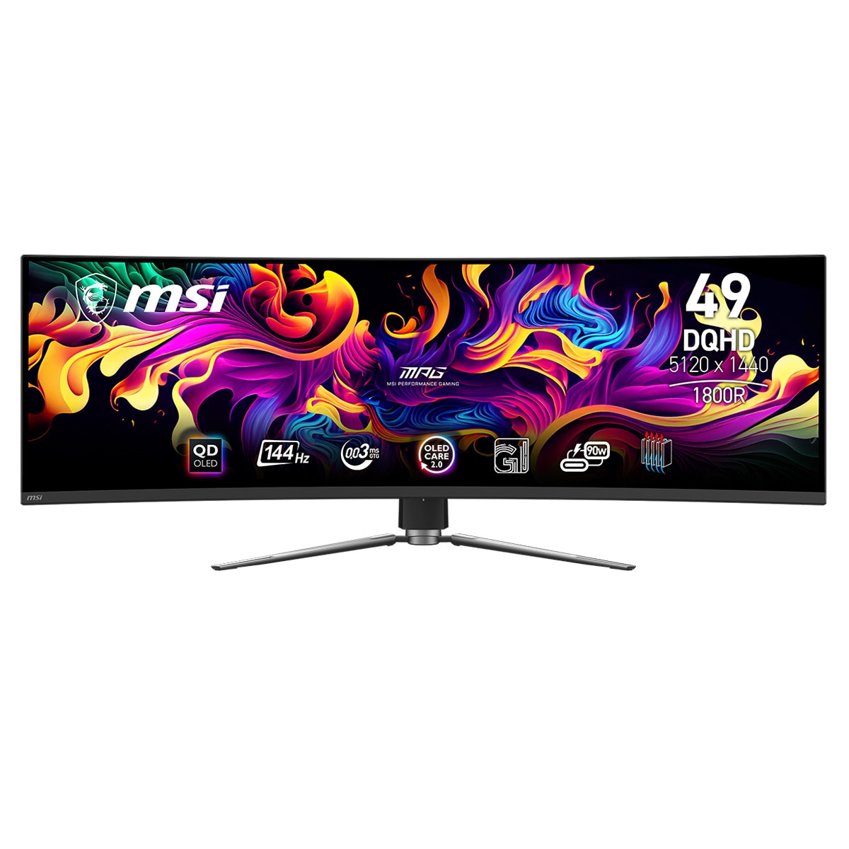 Monitor PC Gaming curvo 124,4 cm (49") MSI MPG 491CQP, 144 Hz, OLED DQHD Negro-1
