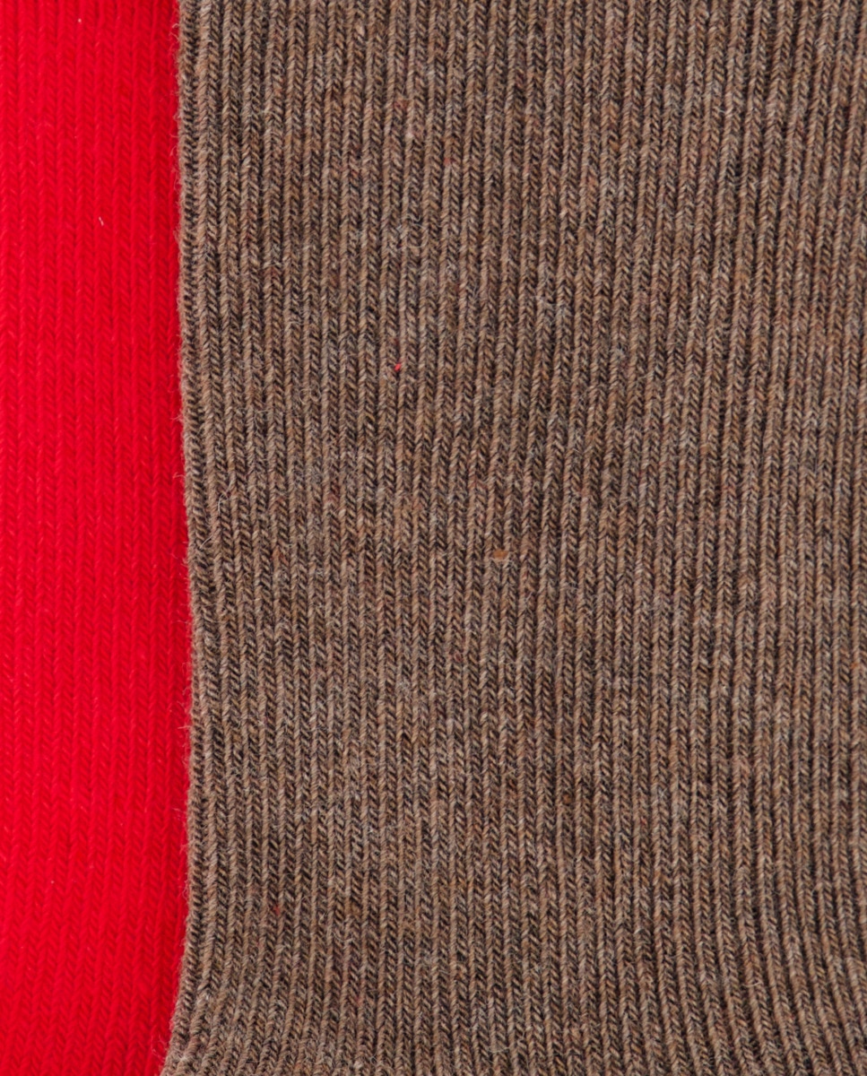 Pack 2 calcetines canalé Rojo-2