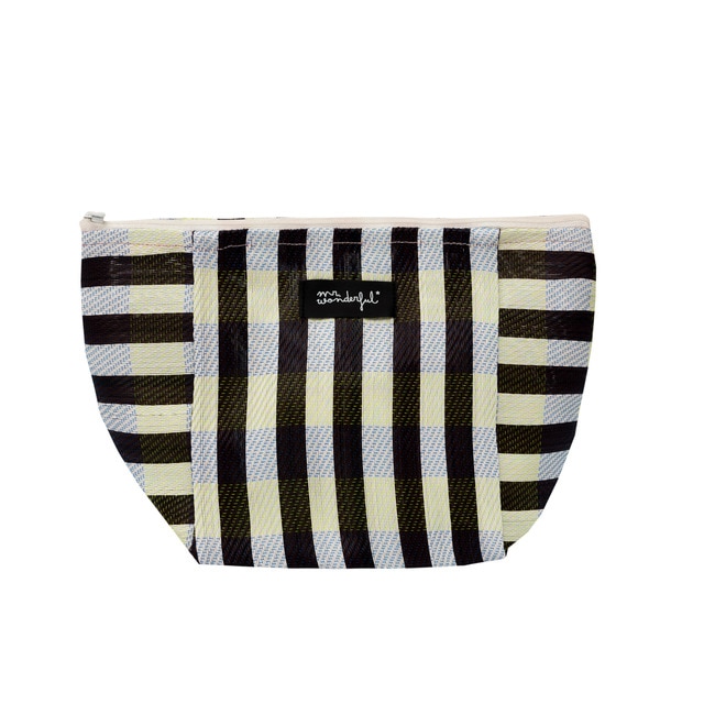 Imagen 0 de Neceser estampado a rayas Mr. Wonderful: Blanco y negro