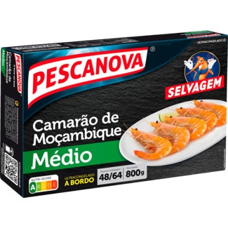 Camarão de Moçambique Selvagem Médio 48/64 Unidades embalagem 800 g - Pescanova