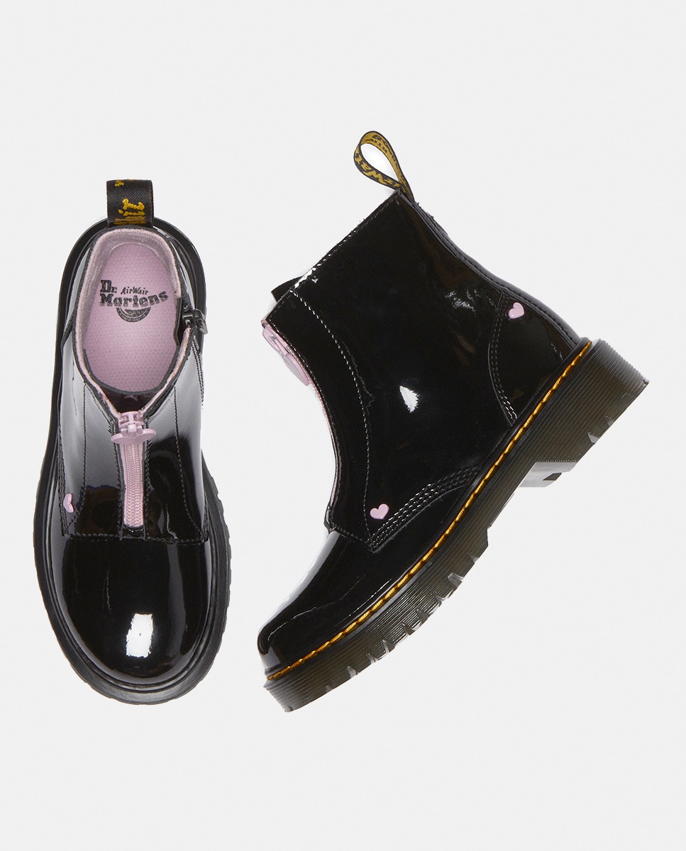 Botas em Verniz com Fecho de Correr Preto-5