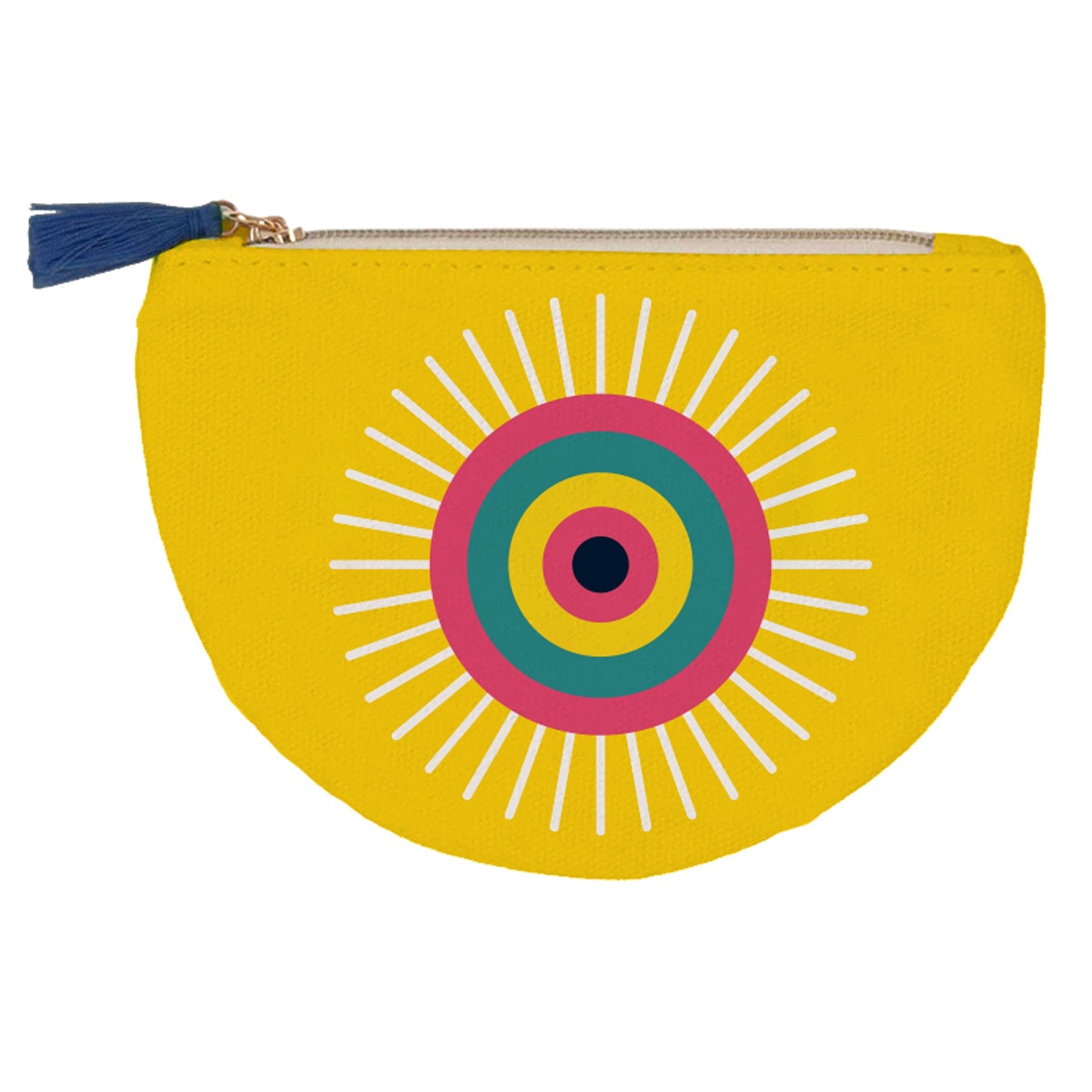 Imagen 0 de Porta monedas algodón imagen sol Draeger amarillo