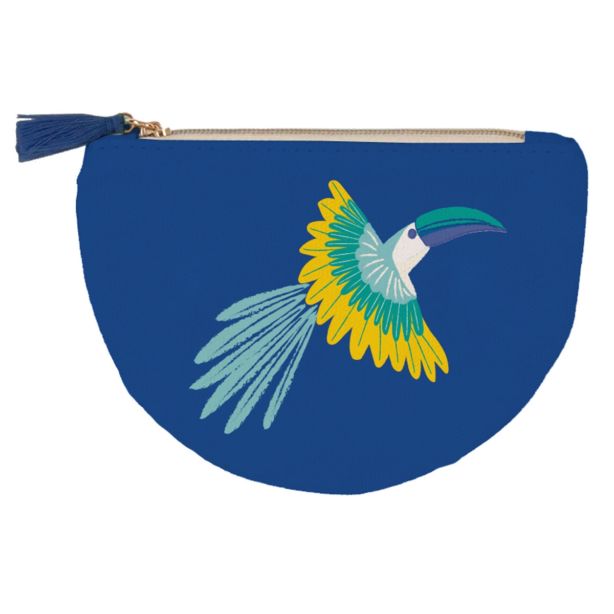 Imagen 0 de Porta monedas algodón imagen tucán volando Draeger azul