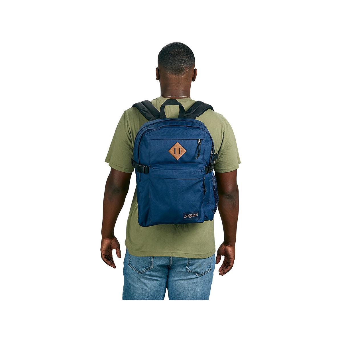 Mochila Jansport azul-marinho funcional para jovens do campus principal Azul Navy-7