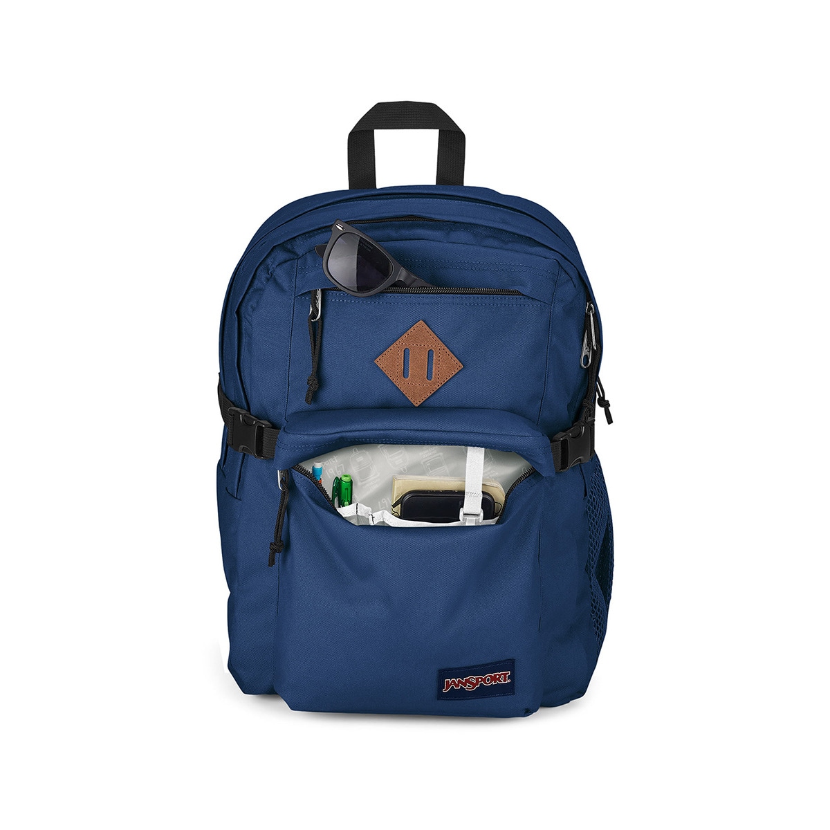 Mochila Jansport azul-marinho funcional para jovens do campus principal Azul Navy-4