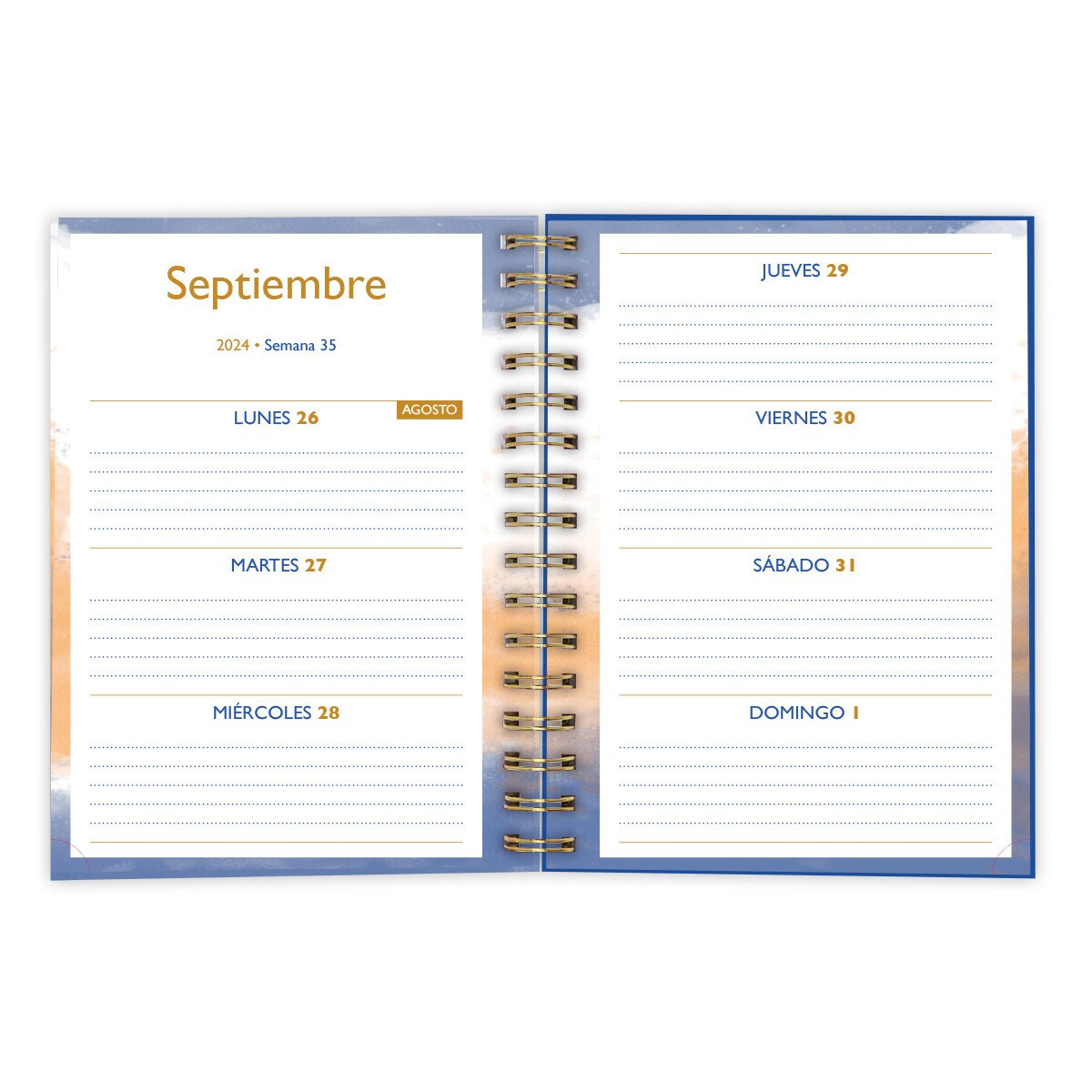 Agenda 2024-2025 (16 meses) degradado Draeger azul, blanco y marrón castellano Multicolor-4