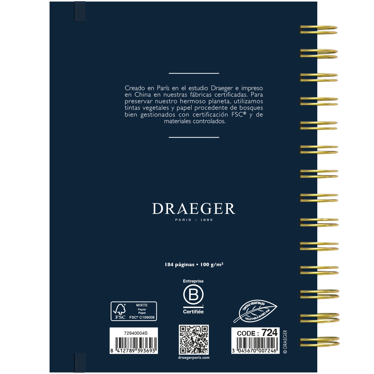 Agenda 2024-2025 (16 meses) constelación Draeger azul fuerte castellano Azul / Dorado-6