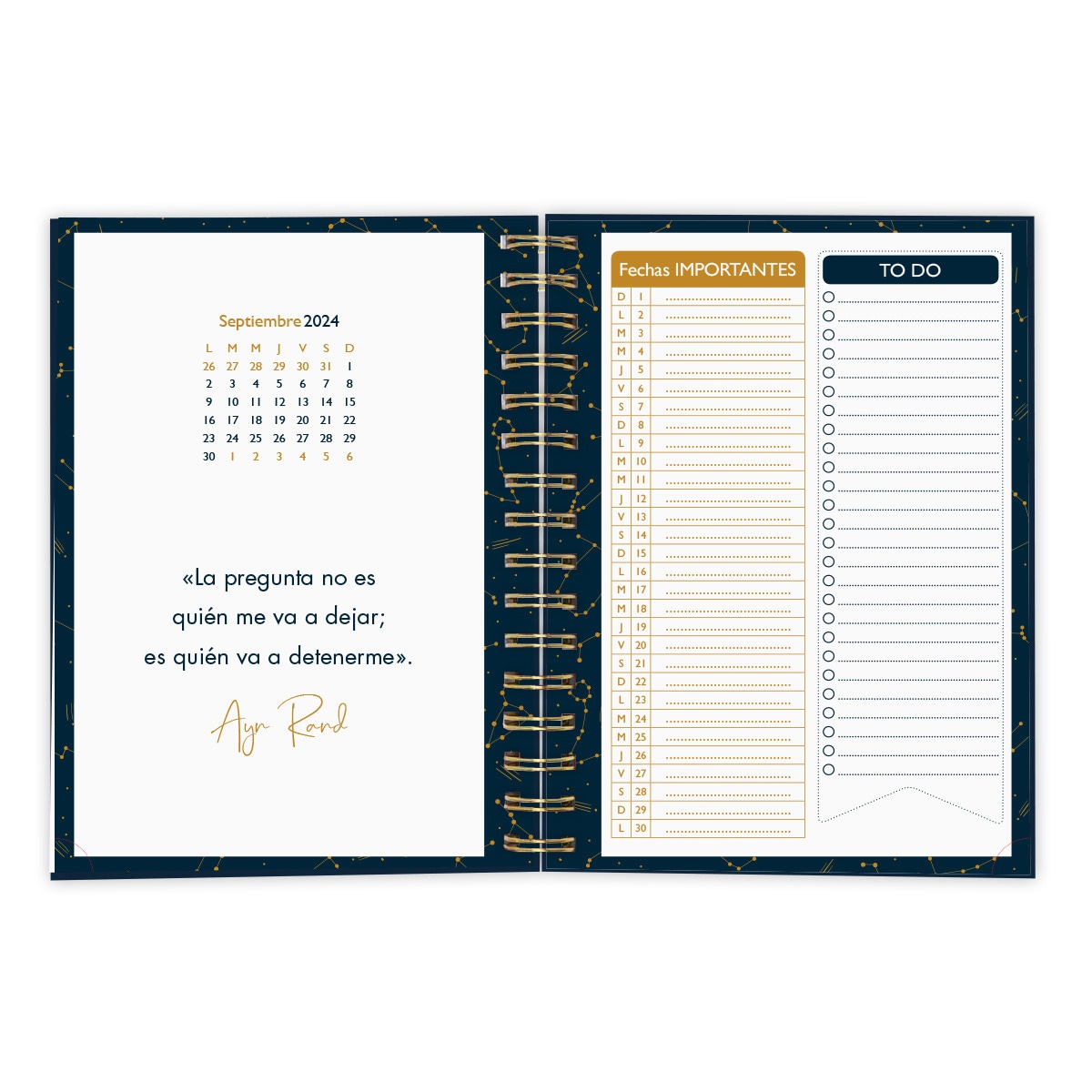 Agenda 2024-2025 (16 meses) constelación Draeger azul fuerte castellano Azul / Dorado-3