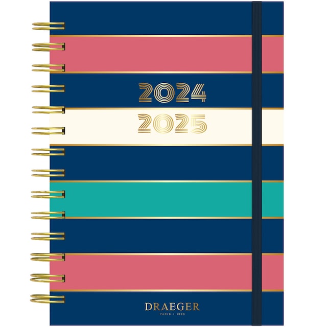 Imagen 0 de Agenda 2024-2025 (16 Meses) Draeger azul oscuro, rosa, turquesa y blanco castellano