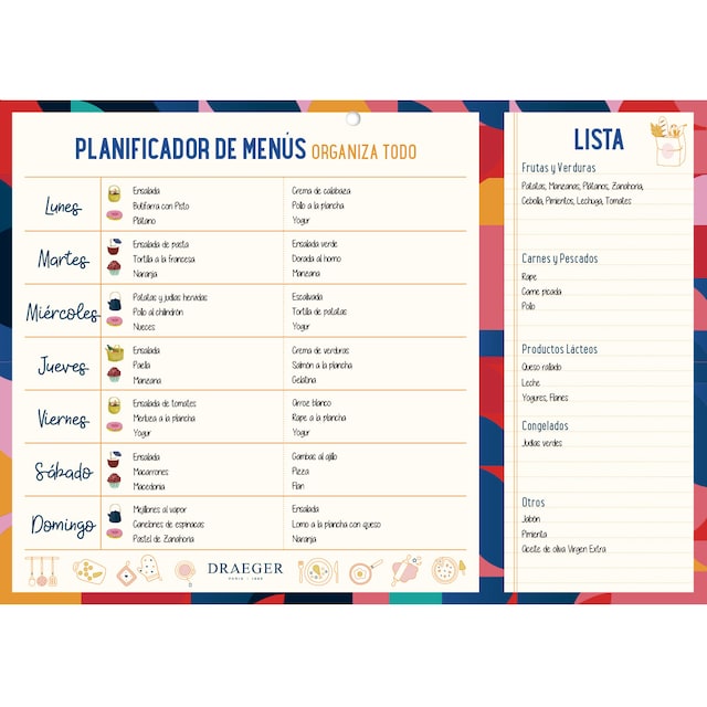 Imagen 0 de Planificador menú Draeger multicolor