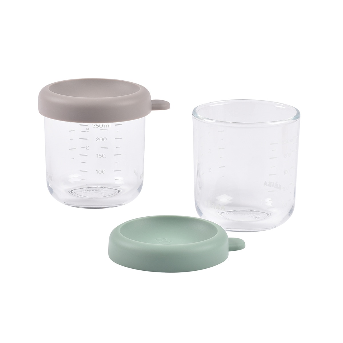Botes de conservación de cristal Béaba 250ml pack 2ud Verde-2