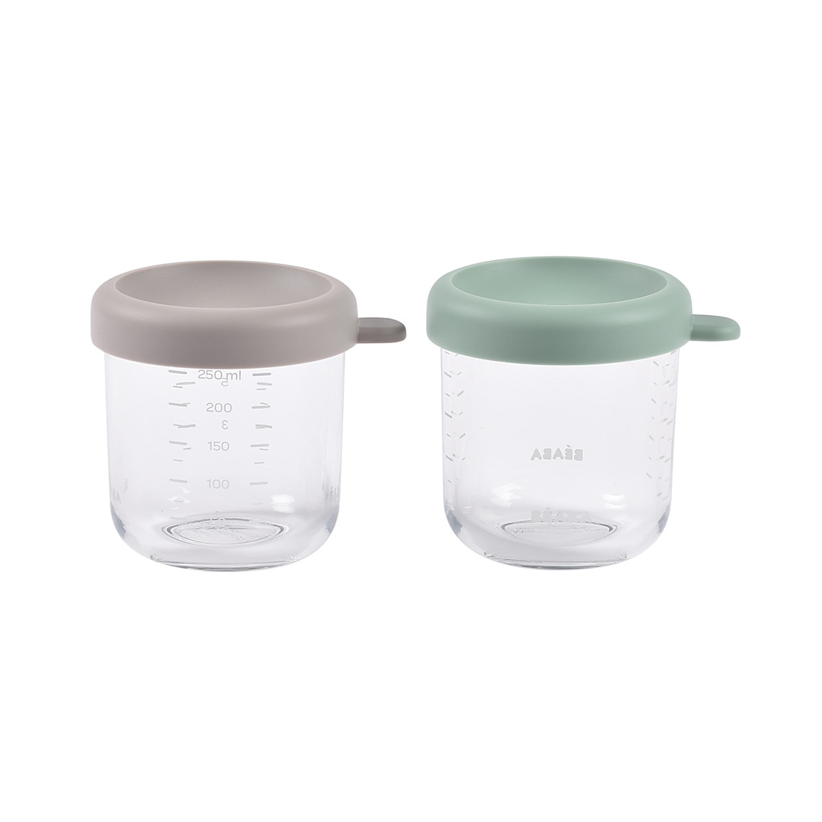 Botes de conservación de cristal Béaba 250ml pack 2ud Verde-1
