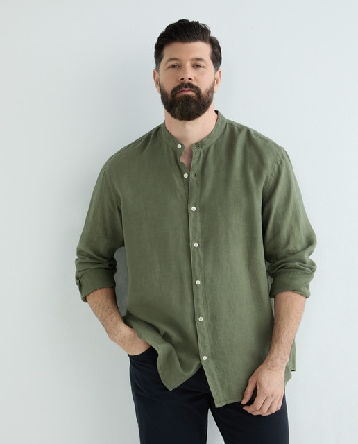 Imagem 0 de Camisa Casual 100% Linho Tamanhos Grandes