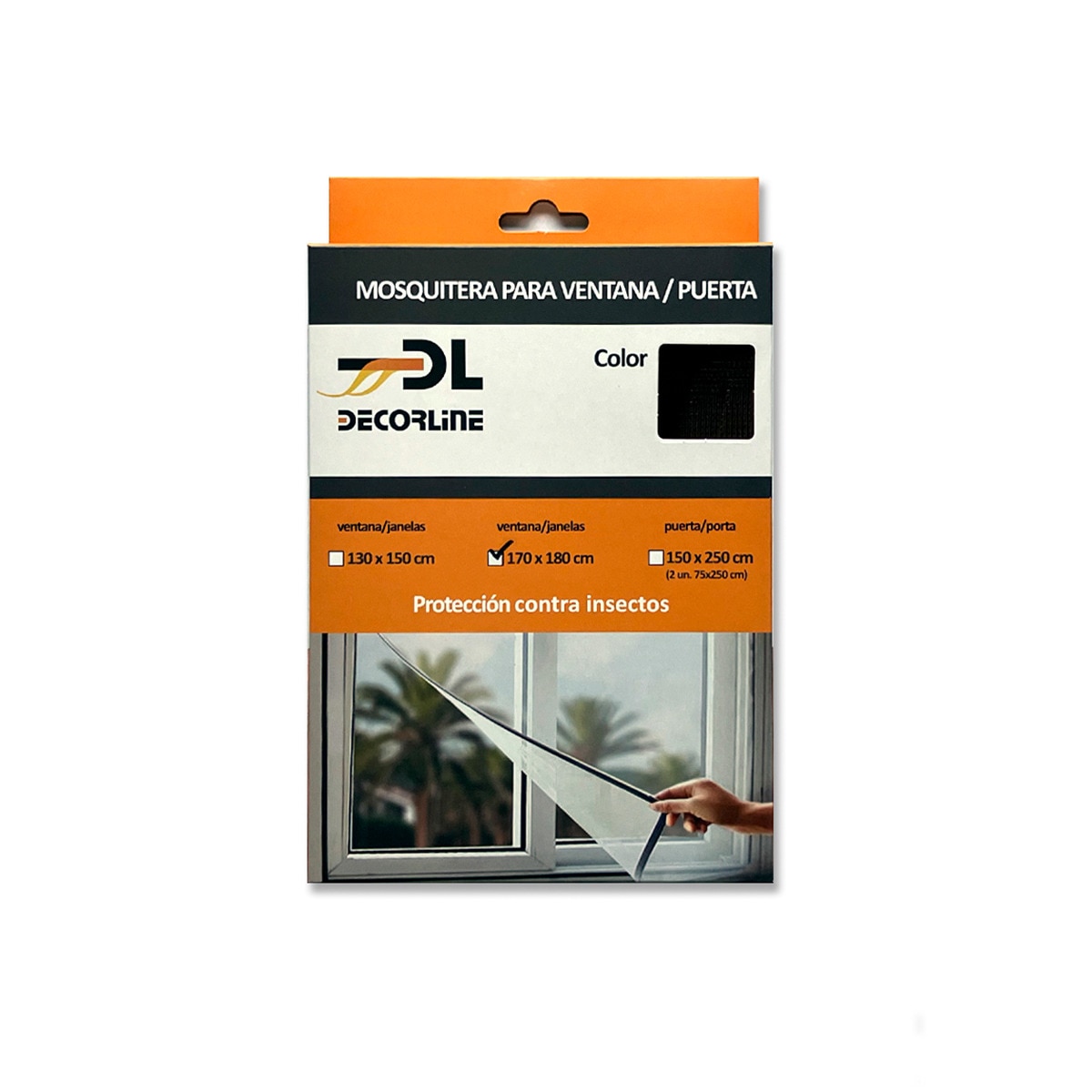 Mosquitera adhesiva para puertas y ventanas Negro-1