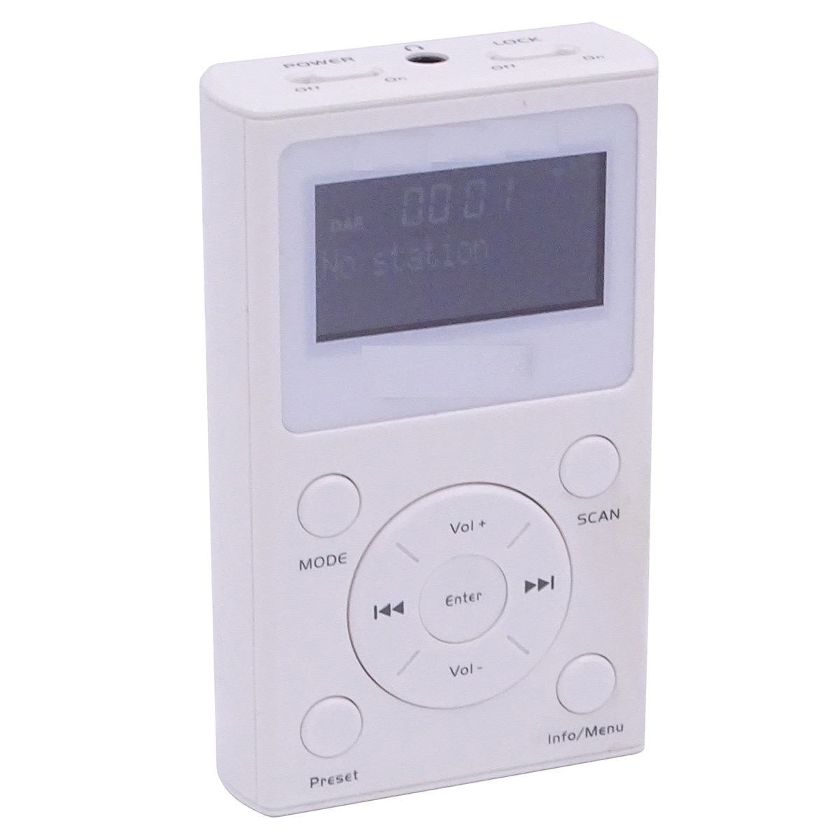 Radio de bolsillo Inves DAB-186, DAB+, FM, blanco Blanco-2