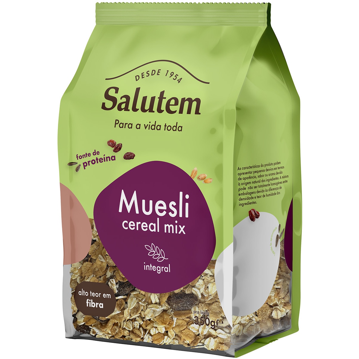 Muesli Cereais Mix Integral embalagem 350 g