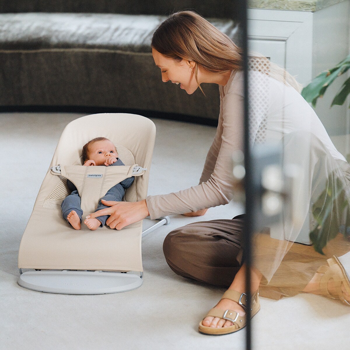 Housse Hamac BabyBjörn Balance Soft - Remplacement Hypoallergénique Hyperdouce Respirante Piqué Beige