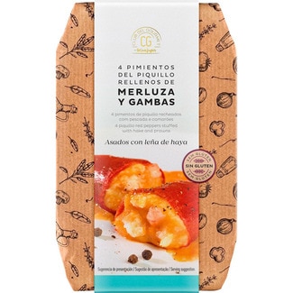 pimientos del piquillo rellenos de merluza y gambas 4 unidades lata 250 g - Club Del Gourmet