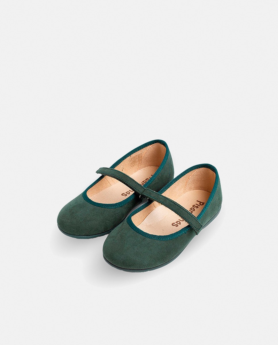 Sapatos de Presilha de Bebé em Serratex com Fecho Aderente Verde-3