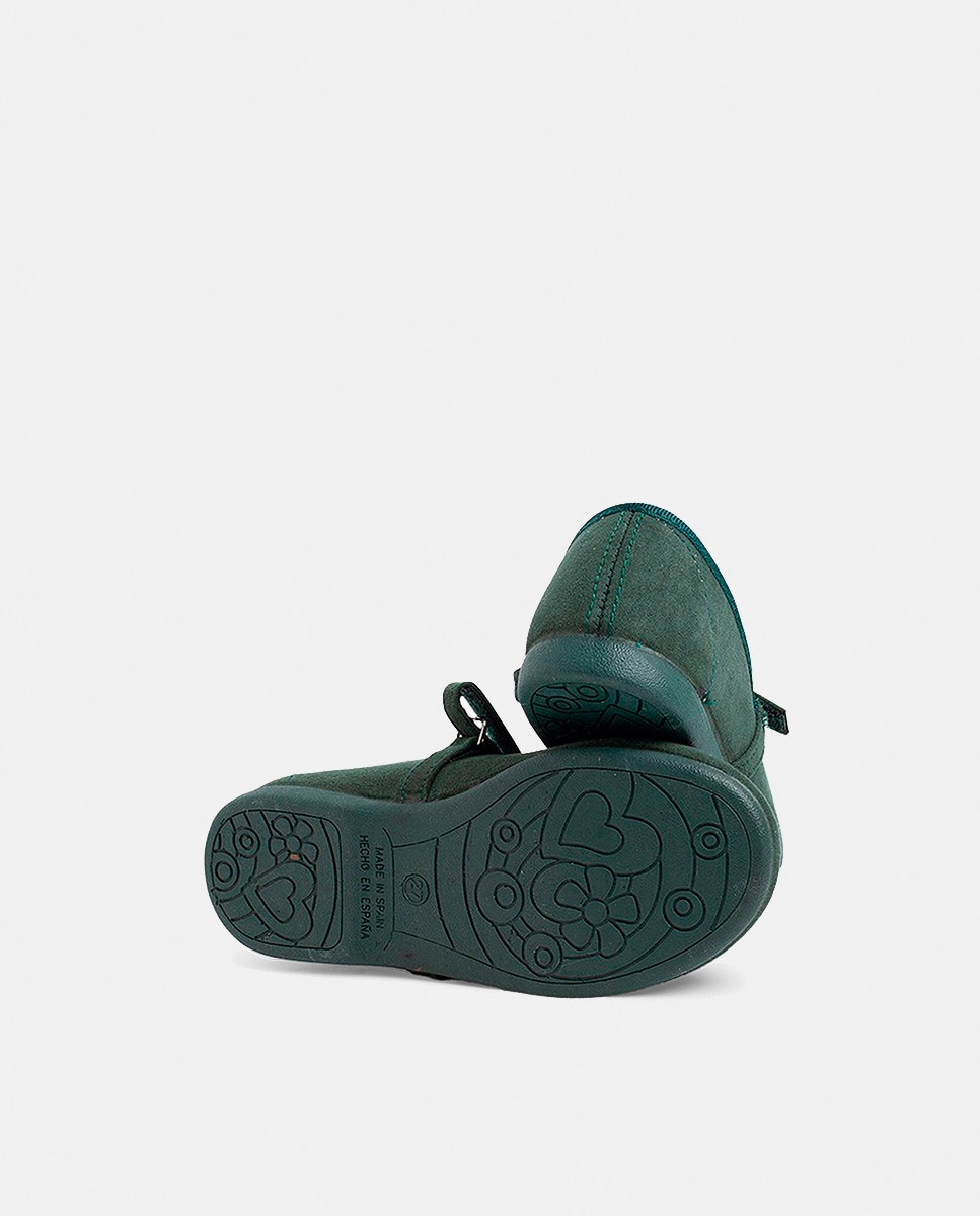 Sapatos de Presilha de Bebé em Serratex com Fecho Aderente Verde-2