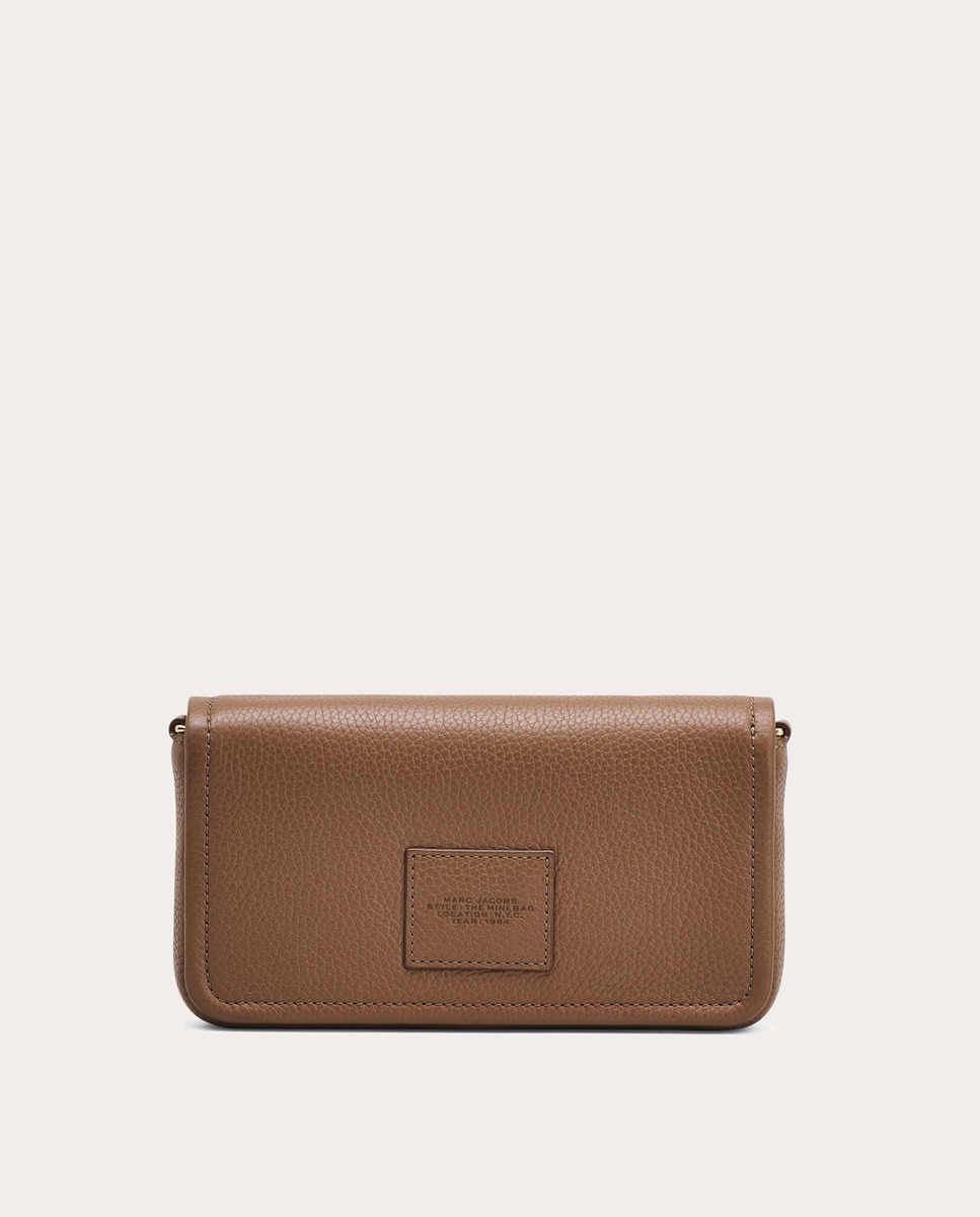 Mala a Tiracolo Mini Crossbody em Pele Castanho-3