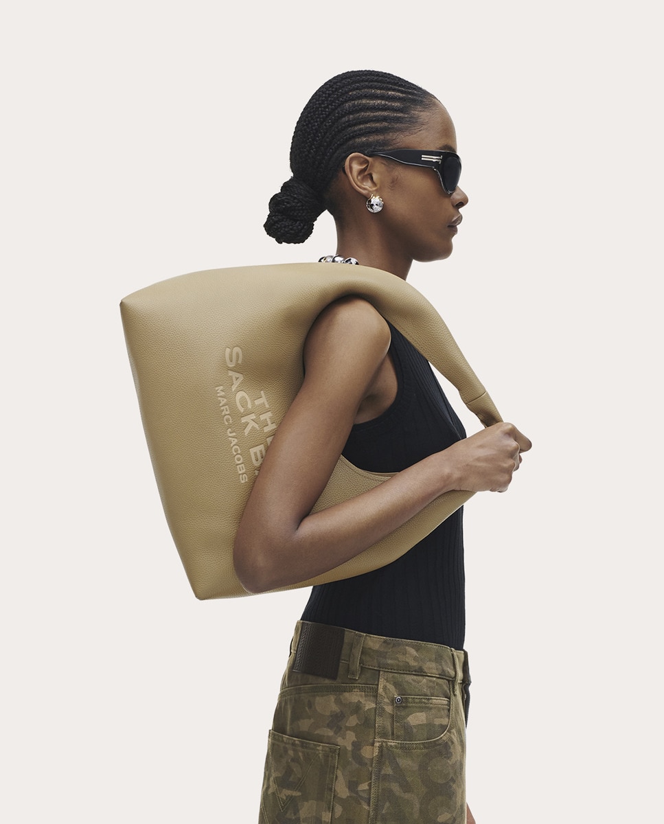 Mala de Ombro The Sack em Pele Camel-2