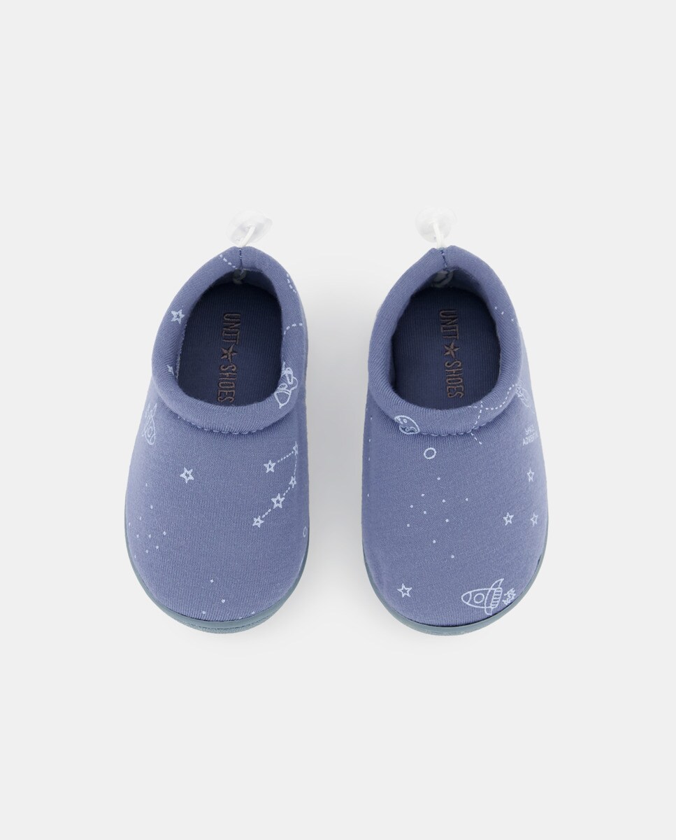 Zapatilla bebé stopper print Azul marino-4