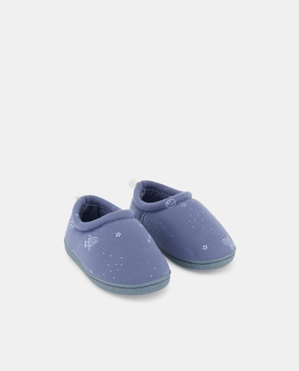 Zapatilla bebé stopper print Azul marino-2