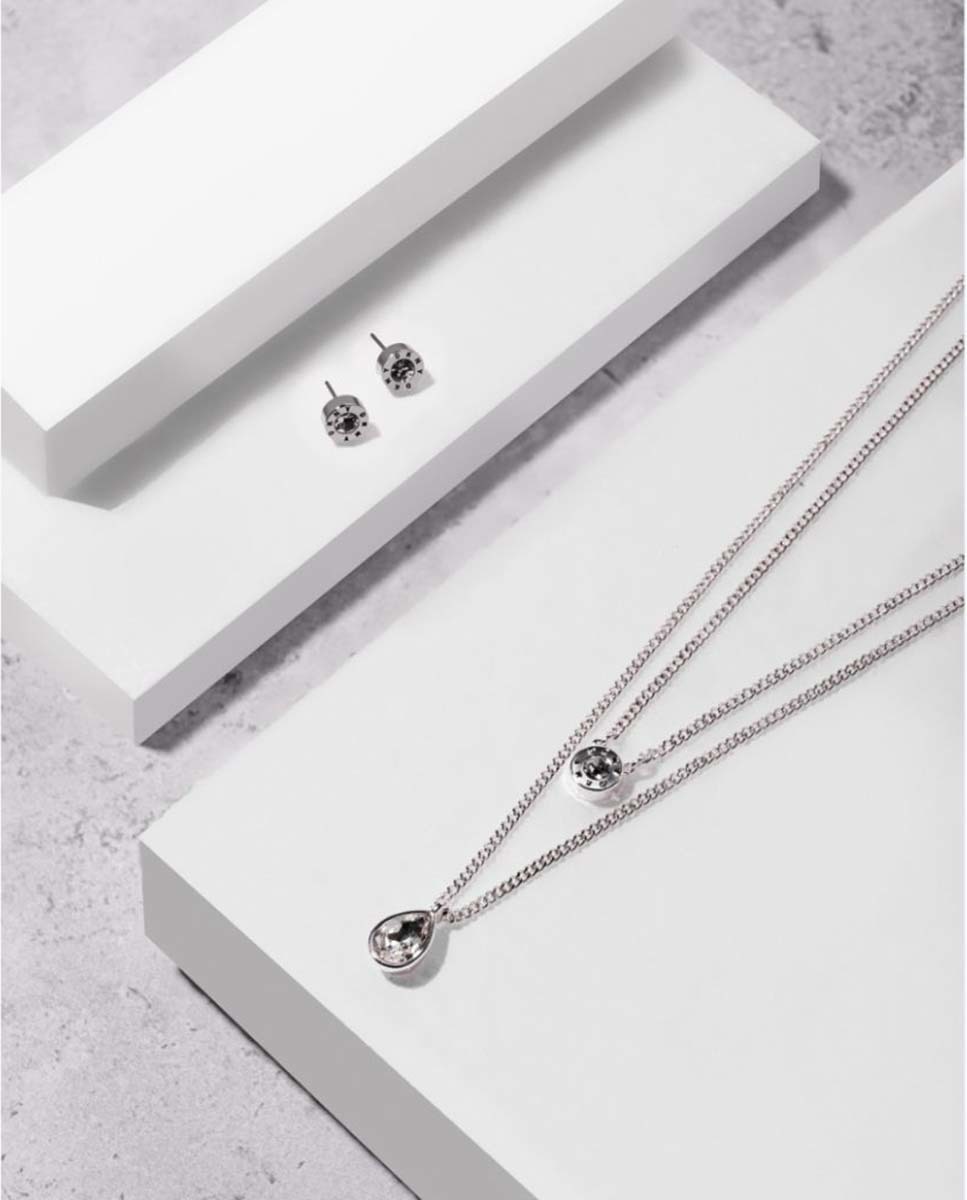 Collar Core con cristal Blanco-3