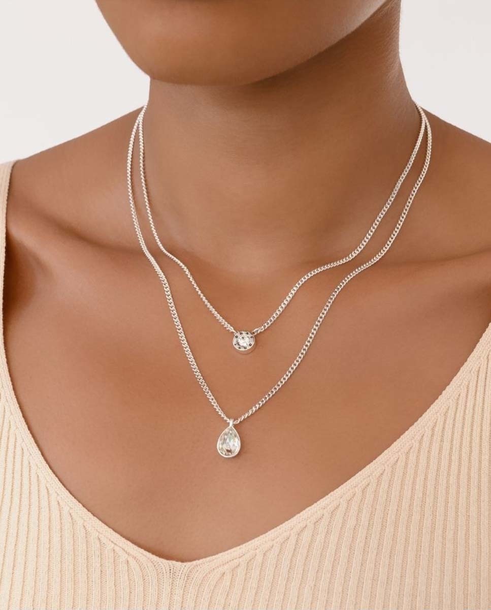 Collar Core con cristal Blanco-2