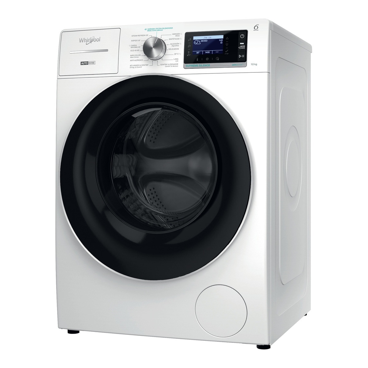 Imagem 0 de Máquina de Lavar Roupa Whirlpool W8 09AD SILENCE SPT de 9 kg e 1.400 rpm - Branco
