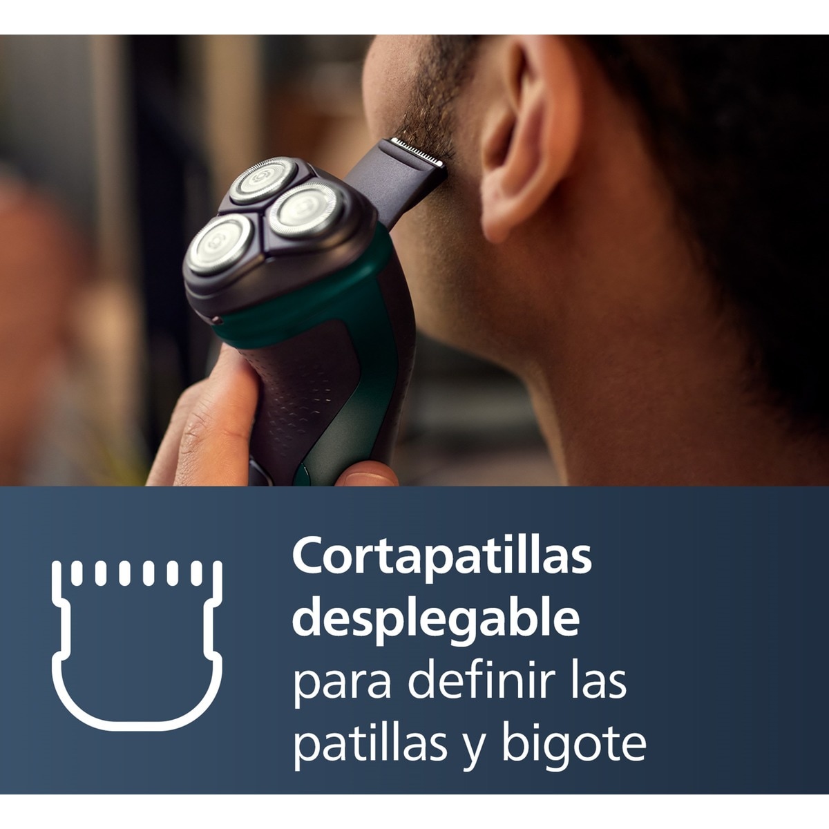 Afeitadora eléctrica Philips Serie X3000, 40 min autonomía, máquina de afeitar hombre en seco y mojado, cabezales flexibles 4D Azul celeste-9
