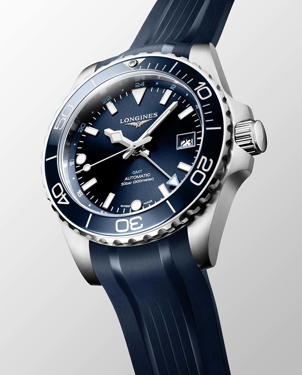 Reloj de hombre Hydroconquest L3.790.4.96.9 automático de caucho azul Azul marino-5
