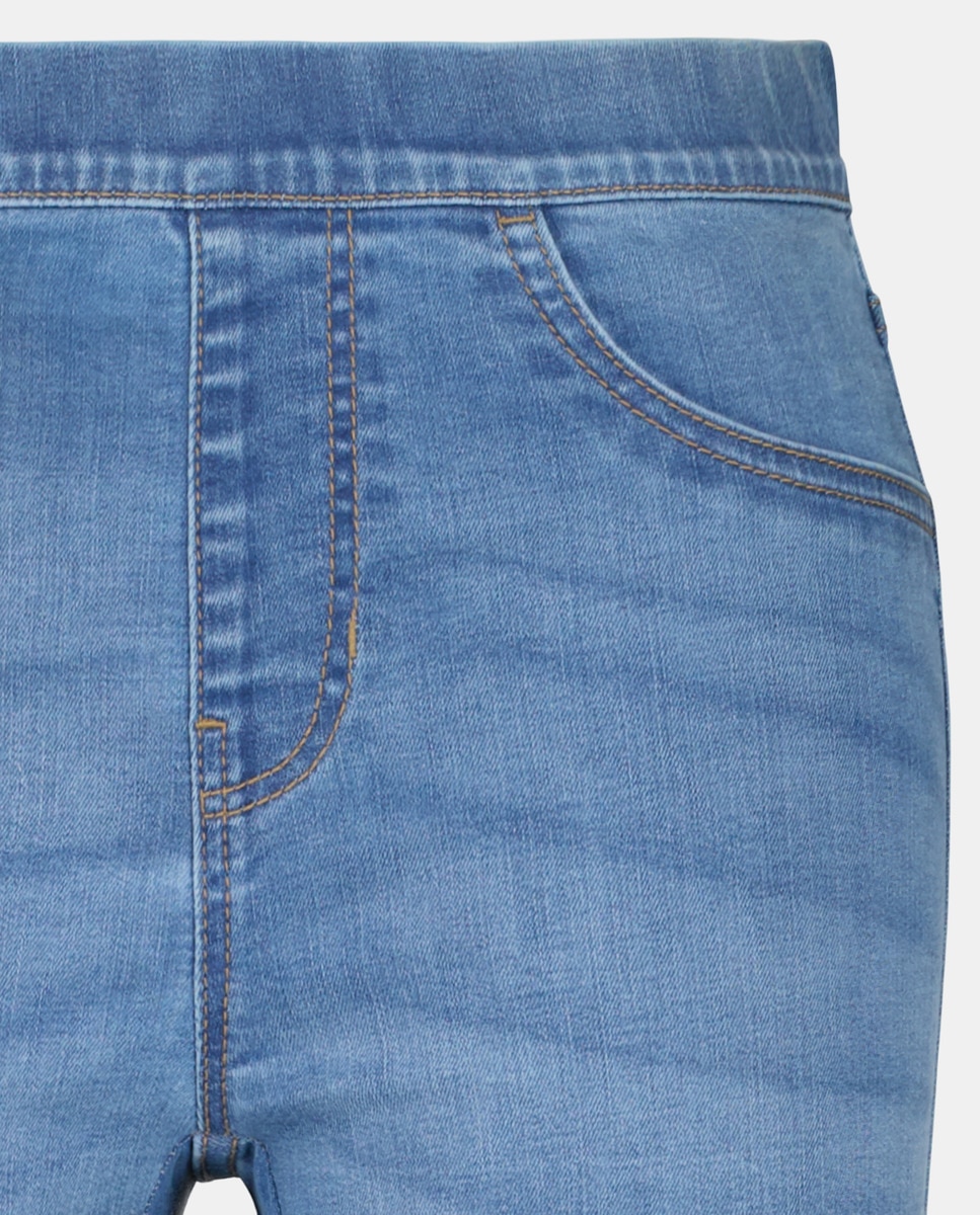 Jeans Lisas com Cintura Elástica Azul pálido-5