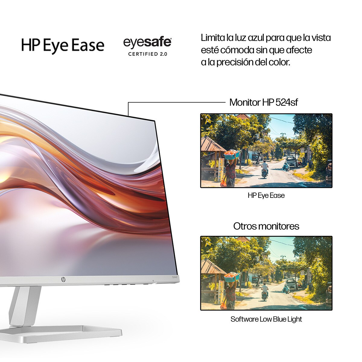 Monitor PC 60,4 cm (23,8") HP S5 524sf, 100 Hz FHD IPS antirreflectante y certificación Eyesafe Plata-7