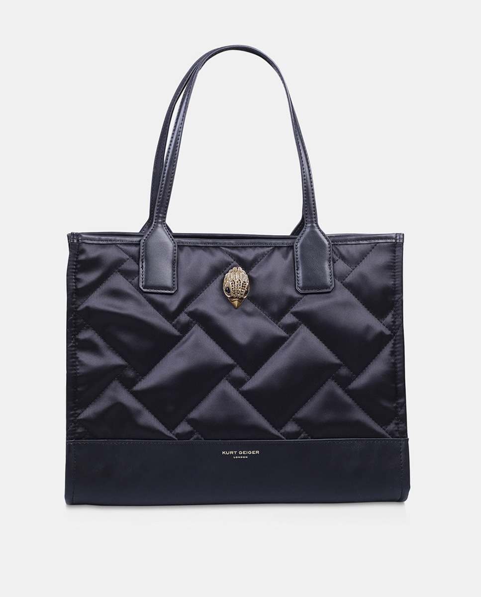 Mala Shopper Acolchoada com Fecho de Correr e em Nylon - Preto Preto-5
