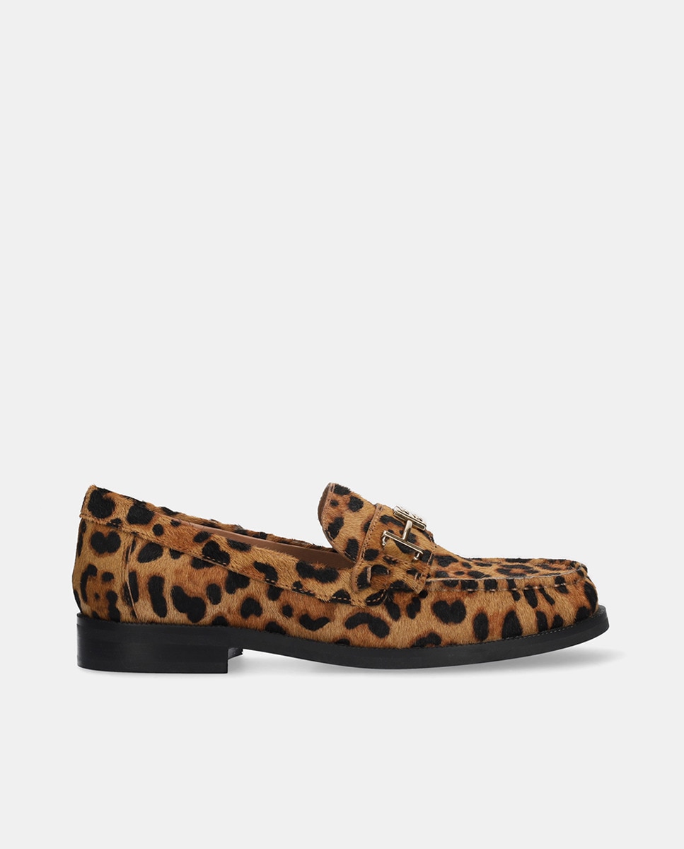 Mocassins com Salto de Bloco e em Pele 1