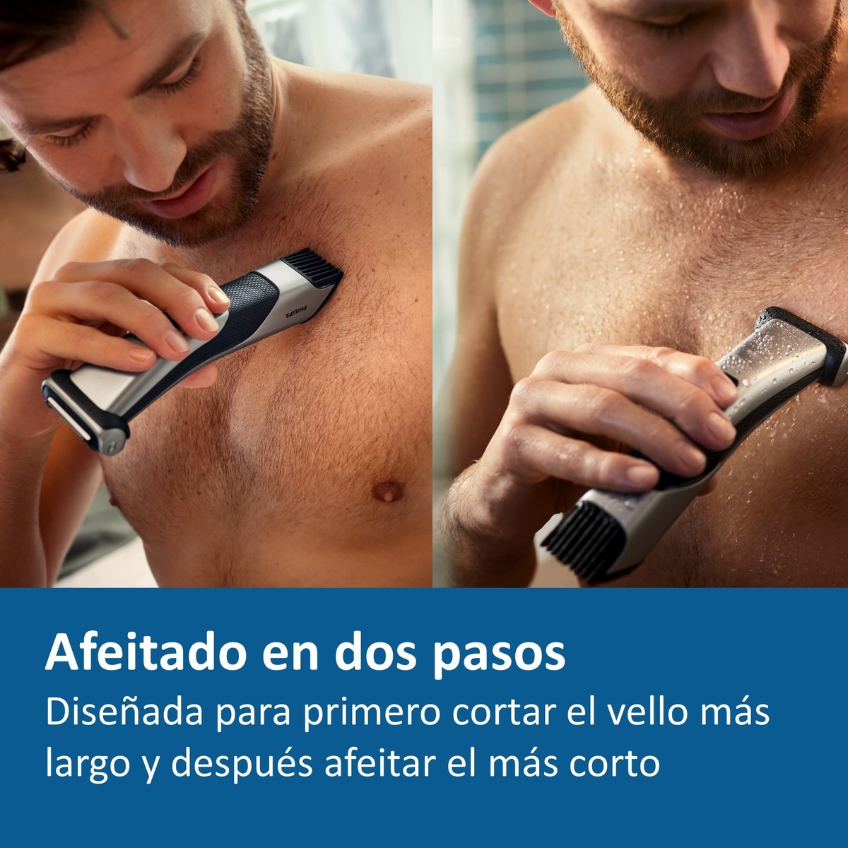 Afeitadora corporal Philips Bodygroom BG7025/15 recorta y afeita el cuerpo Cromado / Negro-3
