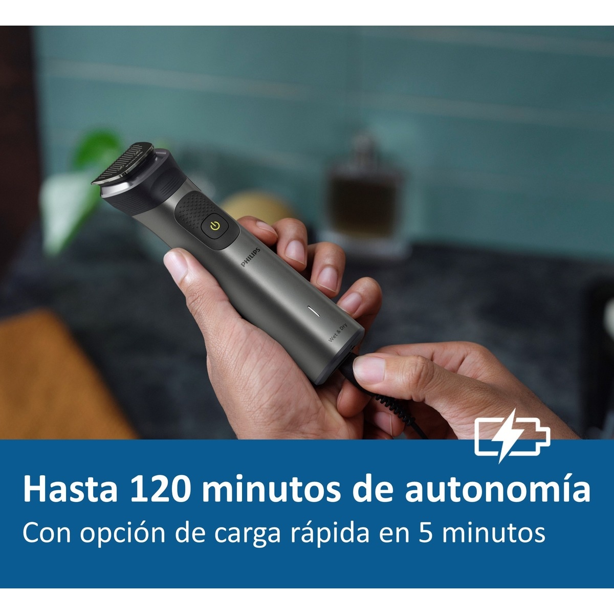 Recortadora 13 en 1 Philips Serie 7000, barba, cuerpo y cortapelos, multibarbero todo en 1, uso en seco y mojado, 120 min autonomía, con peine guía 9