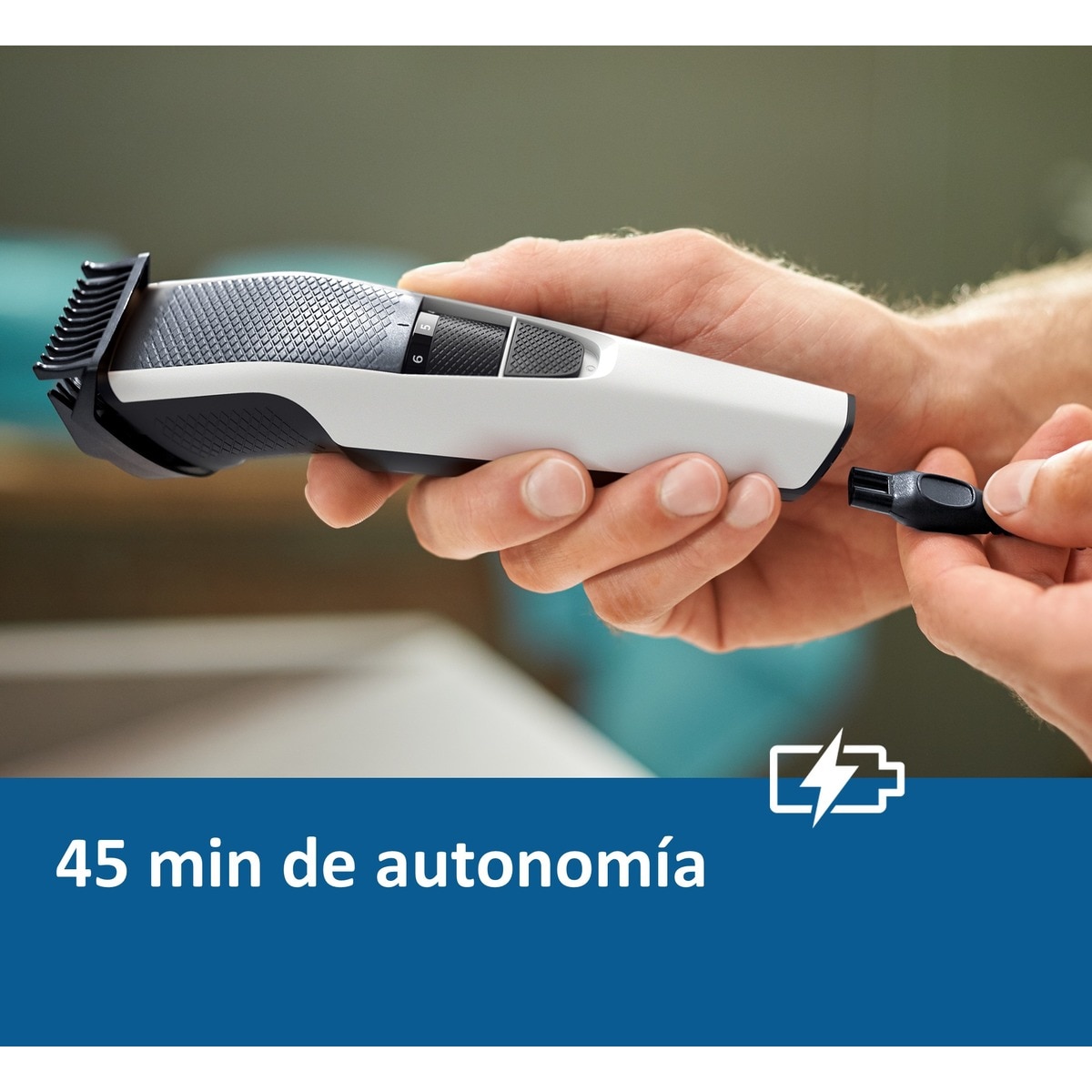 Barbero Philips S3000 con 10 posiciones de ajuste Blanco / Negro-8