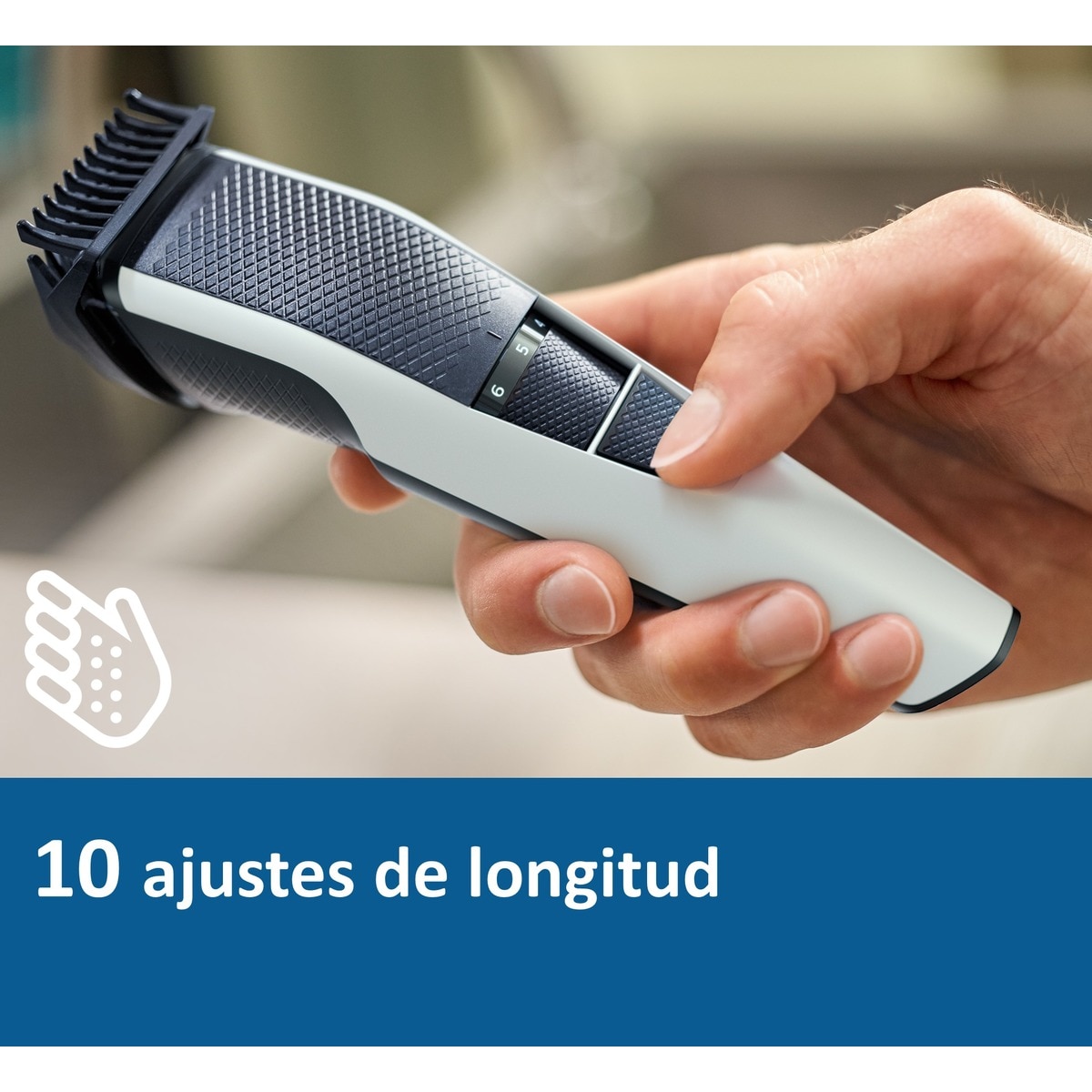 Barbero Philips S3000 con 10 posiciones de ajuste Blanco / Negro-4