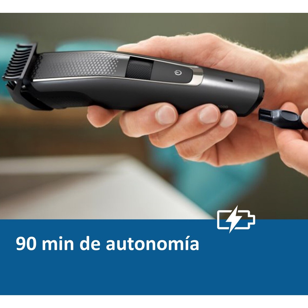 Barbero Philips Series 5000, 40 posiciones de longitud, 90 min de autonomía, 100% resistente al agua 8