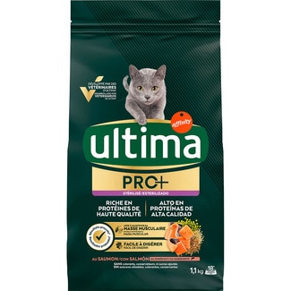 Pro+ pienso para gatos adultos esterilizados con salmón bolsa 1,1 kg - Ultima