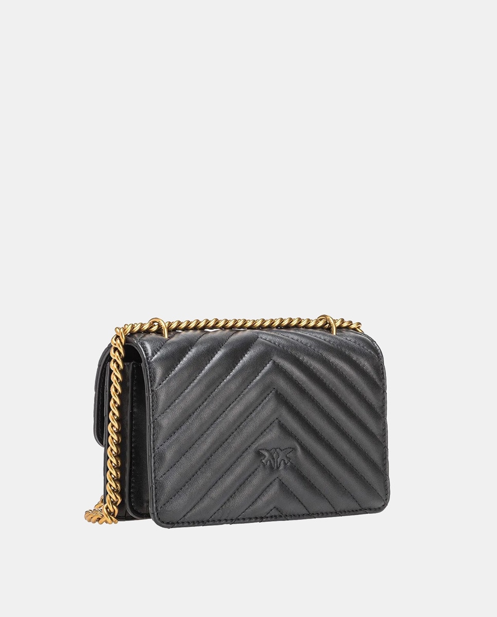 Mala a Tiracolo Love Icon Mini Chevron Preto-3