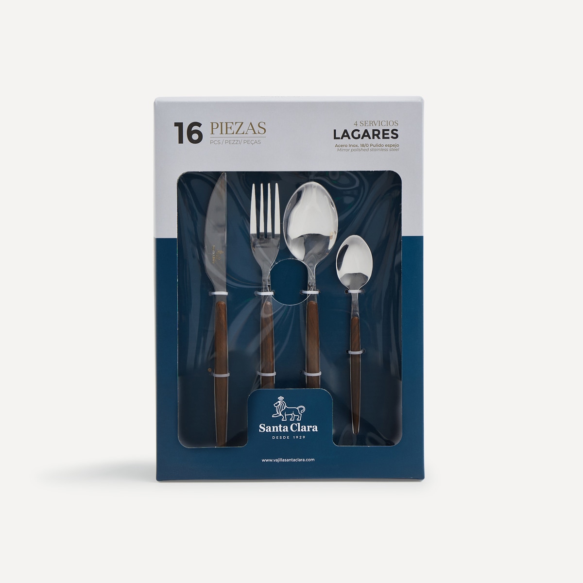 Cubertería de 16 piezas Lagares Santa Clara Acero-6