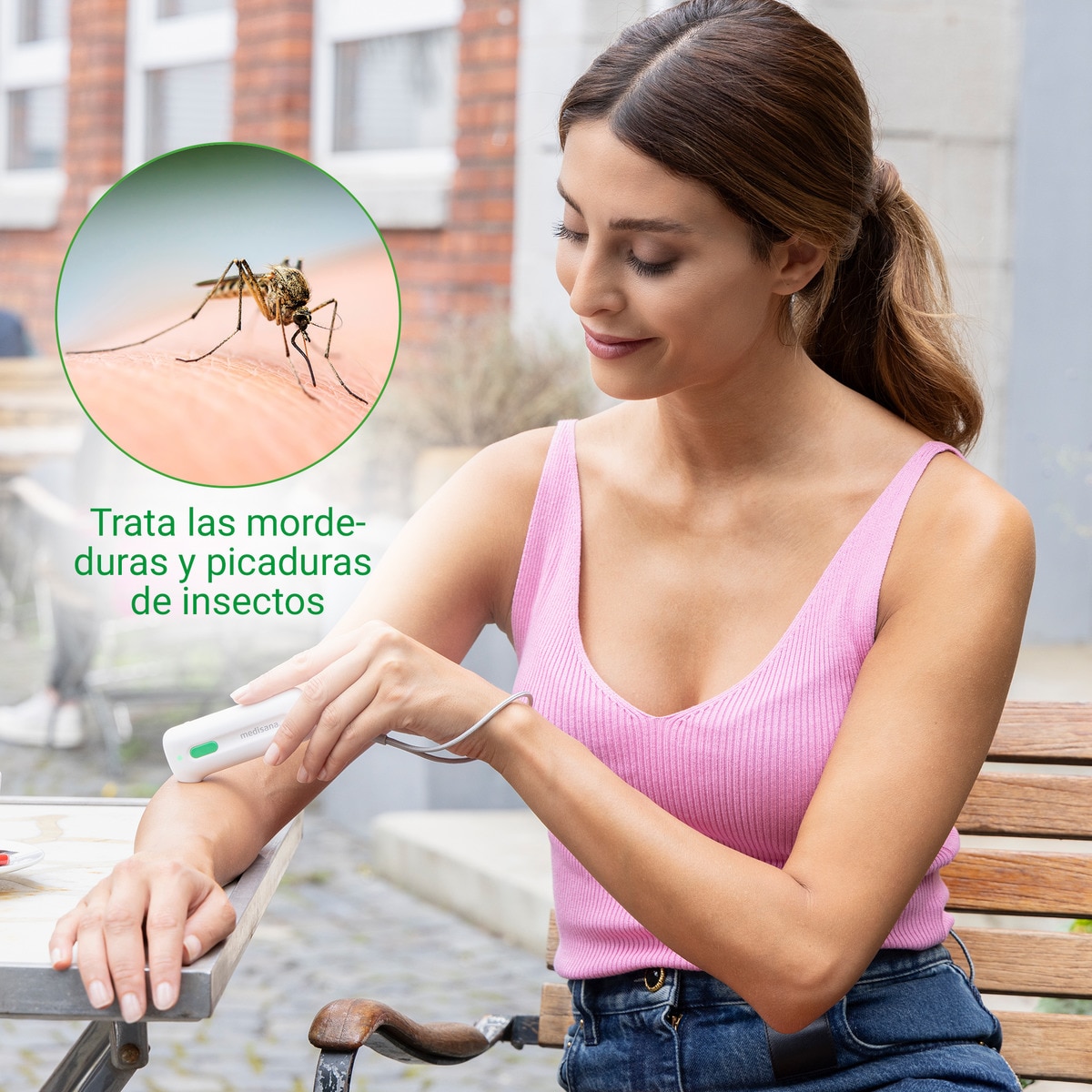 Dispositivo para aliviar las picaduras de insectos y mosquitos Medisana IB100 sin sustancias químicas Blanco/Verde-6