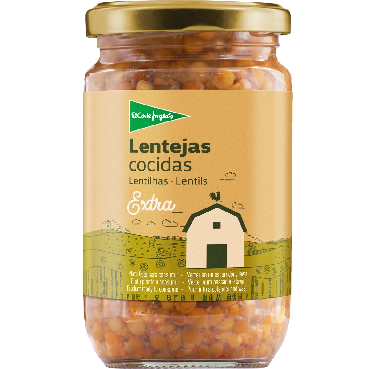 lentejas cocidas extra frasco 200 g neto escurrido