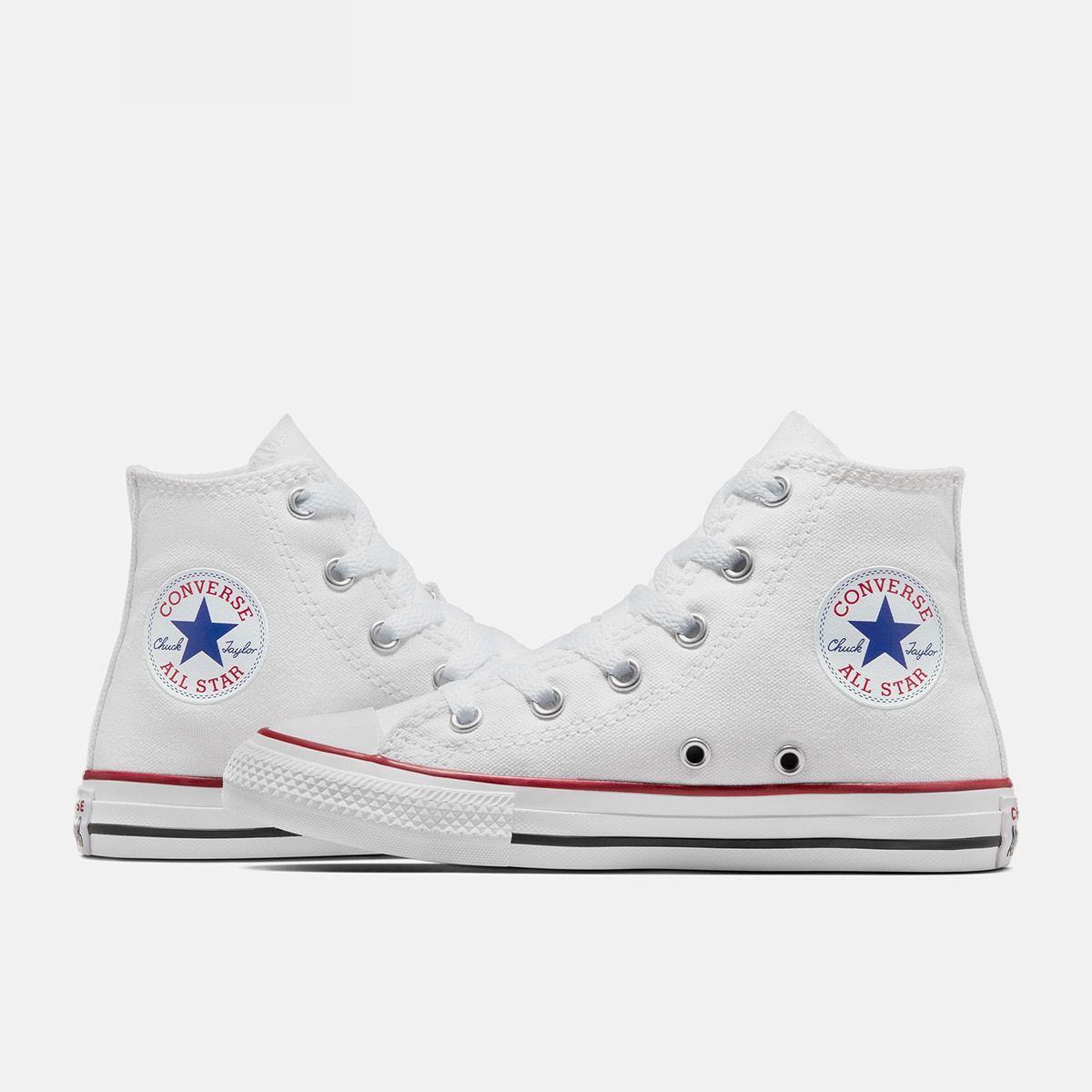 Sapatilhas altas casual de criança Chuck Taylor All Star em lona Converse Branco-6