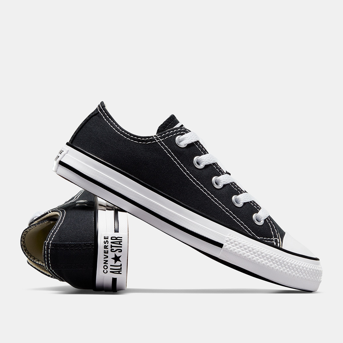 Zapatillas casual de niños Chuck Taylor All Star Baja Lona Converse - Negro Negro-3