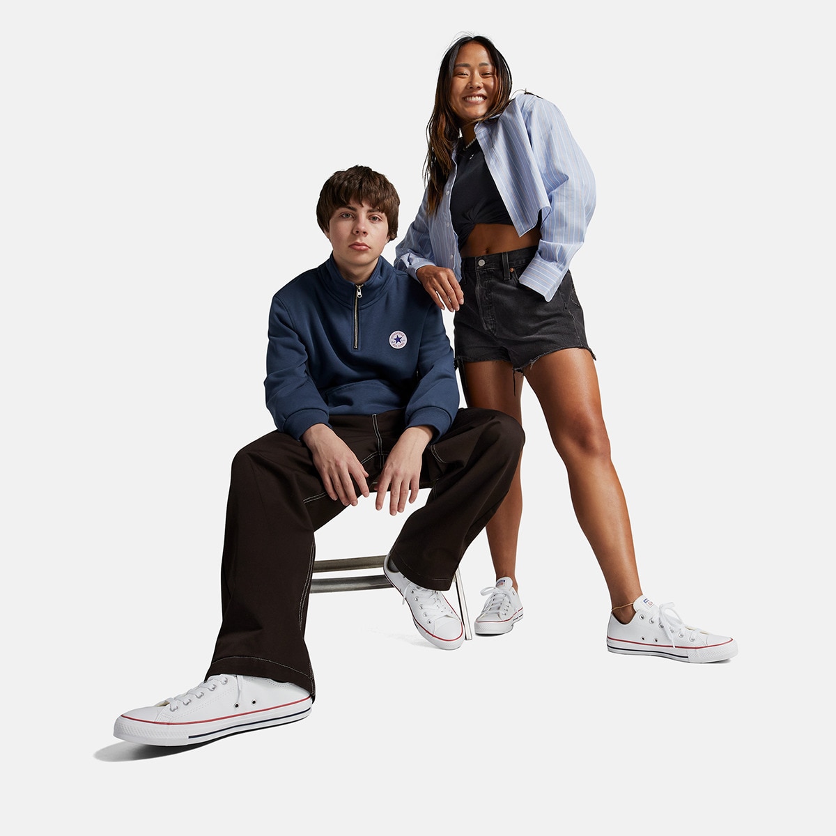 Sapatilhas Casual Unissexo Chuck Taylor All Star Pele Converse Branco-8
